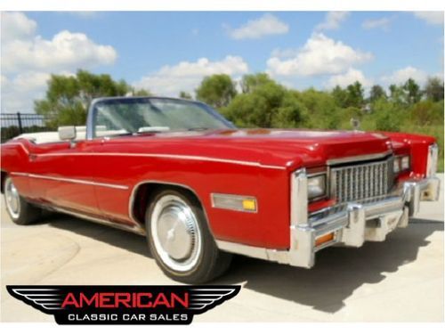 No reserve! 1976 cadillac eldorado red/white last year classic eldo convertible