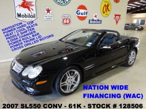 2007 sl550 conv,nav,htd/cool lth,bose,6 disk cd,chrome amg whls,61k,we finance!!