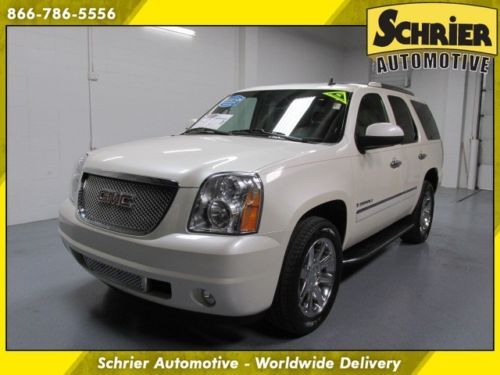 2009 gmc yukon denali white awd navi back up cam dvd 20 wheels power liftgate