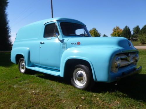1955 ford f100 f-100 panel truck fully restored beautiful ford-o-matic 6 cyl
