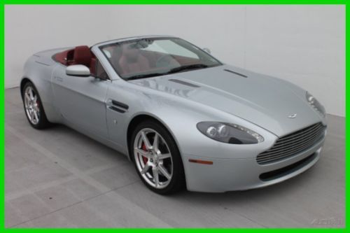 2008 aston martin vantage v8 convertible w/ nav/ blk top/ iron ore red interior