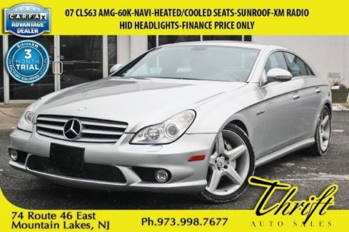 07 cls63 amg-60k-navi-heated/cooled seats-hid headlights-finance price onl