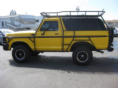 1979 ford bronco 4wd custom &#034;one of a kind&#034; 400ci, exxo cage,  new bfg&#039;s, yellow