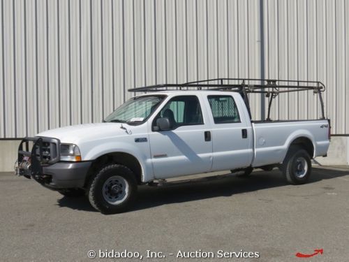 2004 ford f350 4x4 xl crew cab pickup truck tommy lift gate warn 9,000 lbs winch