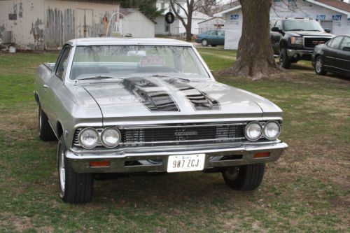 1966 chevrolet el camino base 5.7l 4 speed silver with black stripes