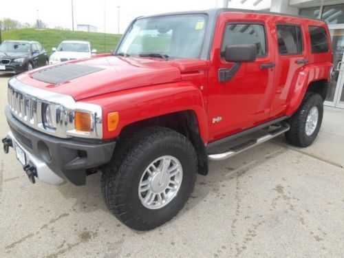 2008 hummer h3! low miles! clean! red! 4x4! hummer!