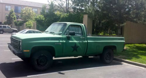 3/4 ton, manual, 4x4, single cab, military, green, rock crawler, 1984