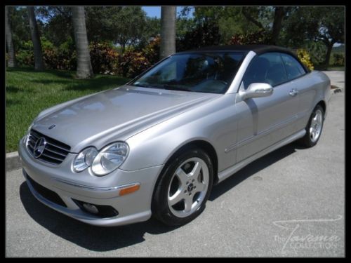 04 clk500 convertible amg sport pkg 1 owner low miles leather xenon fl