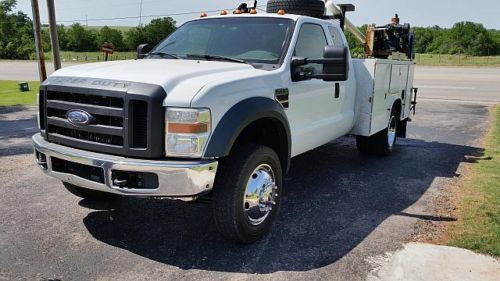 2008 ford f450 ext cab utility bed with auto crane 4x4 runs great