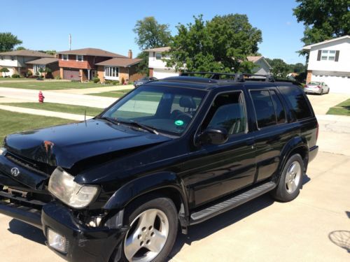 2002 infiniti qx4 luxury 4wd suv black fully loaded w/ dvd 139k miles