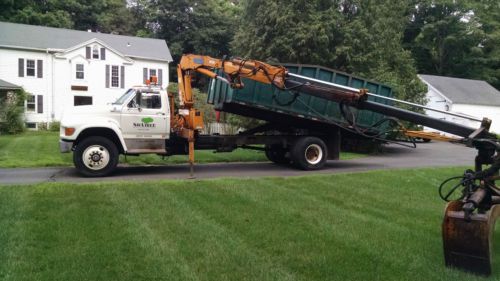 1998 ford f800 grapple dump truck, diesel, low miles