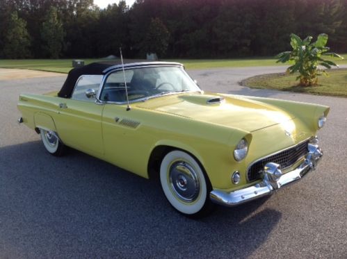 1955 Ford Thunderbird Convertible Automatic Yellow Restored, image 1