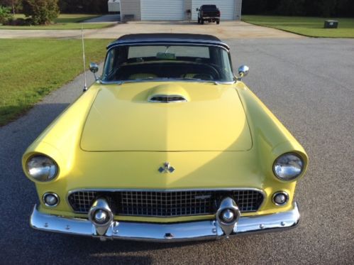 1955 Ford Thunderbird Convertible Automatic Yellow Restored, image 11