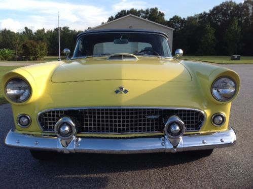 1955 Ford Thunderbird Convertible Automatic Yellow Restored, image 12