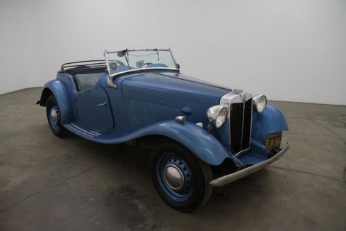 1950 mg td roadster,matching#&#039;s, blue, side curtains &amp; soft top frame, sitting