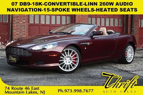 07 db9-18k-convertible-linn 260w audio-navigation-15-spoke wheels-heated seats