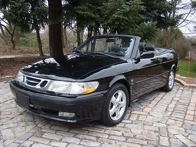 2001 saab 93 9-3 convertible black on black automatic spring special no reserve