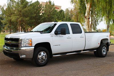 White duramax diesel allison transmission dual rear wheel 4x4 ltz crew cab