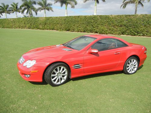 2007 mercedes benz sl 550  convertible 1 owner red with red interior must see
