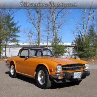 1975 yellow! convertible 4 speed radio cassette sportscar tr6 british