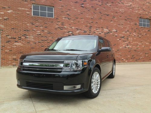 2013 ford flex sel sport 3.5l low mileage, black in black, leather