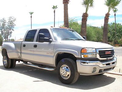 2006 gmc sierra c3500 slt crewcab dually 2wd duramax diesel extra clean arizona