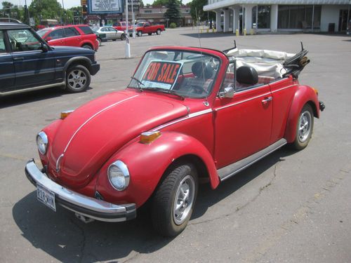 1979 volkswagen super beetle convertible, vw cherry red