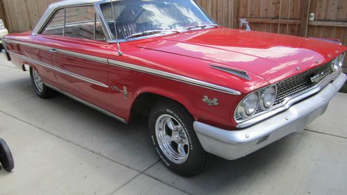 Rare 1963 1/2 fastback galaxie 500xl big block tri power. orig ragon red/red car