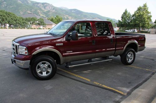 Burgundy w/tan bottom accent stripe.  crew cab in excellent condition!