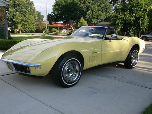 1968 chevrolet corvette convertible #'s match 327 auto ac ps pb pw (tank sheet)