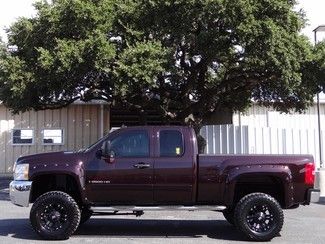 2008 burgundy lt w/1lt 6.6l v8 4x4 lifted flares extended cab xd wheels onstar