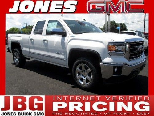 New 2014 gmc sierra 1500 4wd double cab slt z71 msrp $44160 summit white