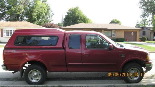 2001 ford f-150 triton v8 xlt 4x4 maroon red w/ shell topper