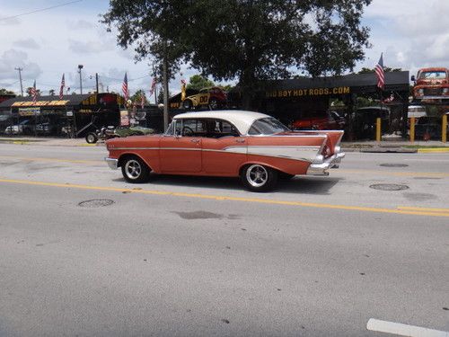 1957 CHEVROLET BEL AIR 4 DOOR HARD TOP NO RESERVE VERY CLEAN FL CAR RUNS GREAT, US $28,900.00, image 17