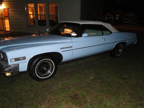 1975, classic cars blue convertible 350, 455 engine power locks