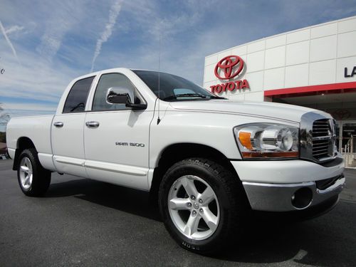 2006 ram 1500 quad cab slt v8 4x4 white clean carfax local trade video 4wd