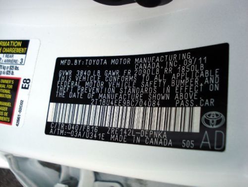 2011 Toyota Corolla LE Sedan 4-Door 1.8L, image 12