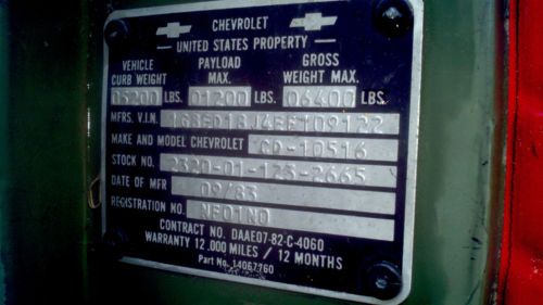 1984 CHEVROLET 4X4 BLAZER 6.2L DIESEL 52K Miles Former Military & Fire Rescue, US $4,000.00, image 9