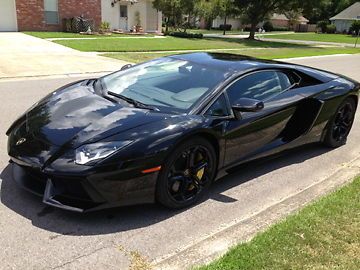 2012 lamborghini aventador lp 700 4 black on black w yellow stitching 500 miles