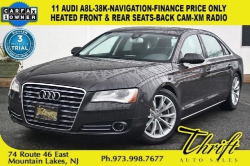 11 audi a8l-38k-navigation-heated front &amp; rear seats-back cam