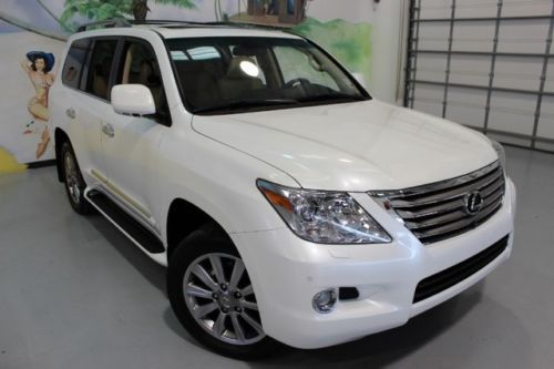 2011 lexus lx-570 white/tan, 360 camera&#039;s, dvd, keyless-go,1 owner!!!