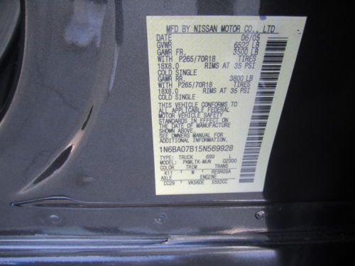 2005 NISSAN TITAN CREW CAB 4 DOOR 4X4 LEATHER POWER SEAT ALLOYS LOW MILES MINT!!, image 65