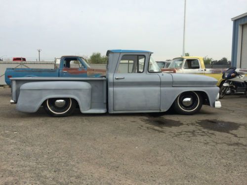 1963 chevy c10 stepside shop truck rat rod c-10 bagged airbags small window 63
