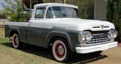 1960 ford f-100 pickup truck big window custom cab with a short-wide box