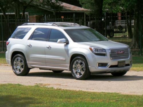2014 gmc acadia denali silver black leather 4k miles navigation 3rd row rear dvd