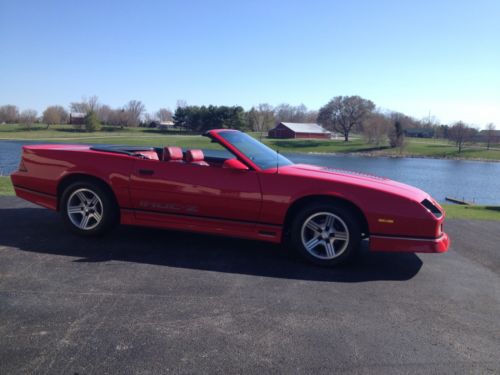 1990 Chevy IROC Convertible Rare Red Leather, image 4