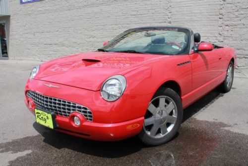 02 thunderbird 76k mi convertible chrome wheels fog lights 2-tone leather seats