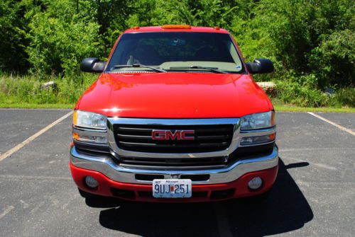 2003 gmc 2500 hd ext cab sierra sle 4x4 8.1 engine red 6spd man transmission