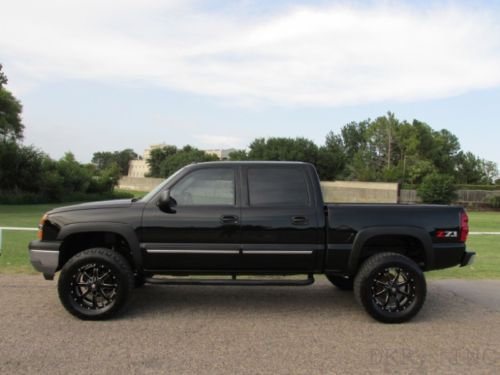 05 k1500 crew cab 4x4 z71 blk/gry heated lthr 4&#034; lift 20&#034; ballistic wheels 92k m