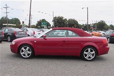 2005 audi a4 3.0 quattro cabriolet red with red top hard to find clean car fax